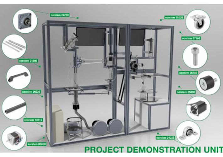 foto Un proyecto de estudiantes de una máquina de café recibe impulso con los componentes y la experiencia de norelem.